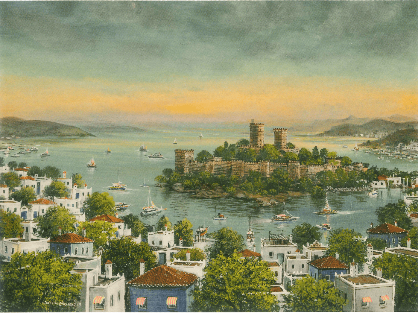 BODRUM KALESİ TUVAL ÜZERİNE AKRİLİK BOYA 2019, 60X80 CM (SEVDA GÜLÇELİK KOLEKSİYONU)